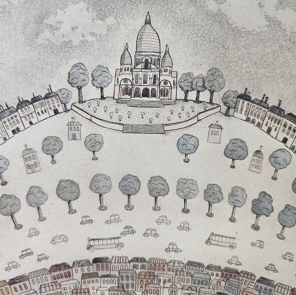 Christine Chagnoux Montmarte 1960s Signed Numbered Muted Water Color Litho Paris - Picture 4 of 16